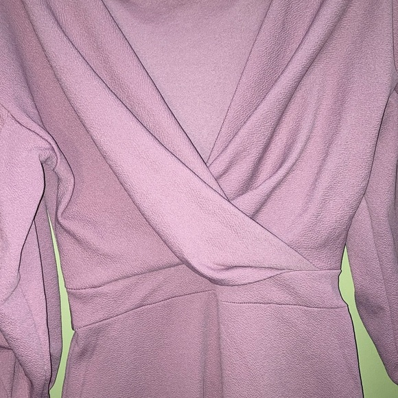 Boohoo Pink Midi Dress with Cowl Neck and Bishop Sleeves - Picture 3 of 15